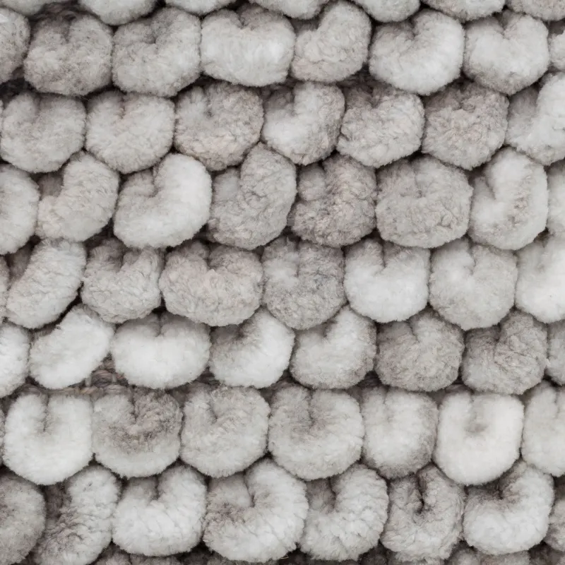 Кілем, 60х100 см, полиэстер / мақта, сұр, көпіршіктер, image-3