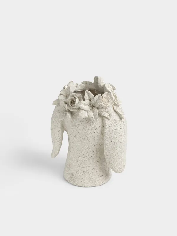 Ваза декоративная, 22 см, Кролик в цветах, Flora Easter, image-3