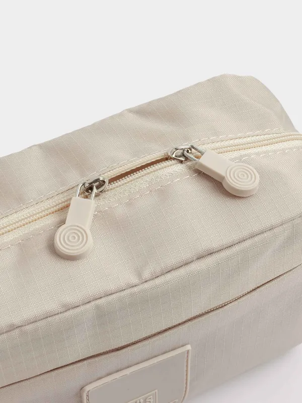 Косметичка дорожная, 20х12 см, полиэстер, бежевая, Easy Travel, image-3