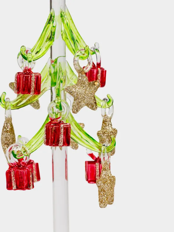 Мүсінше, 20 см, салпыншақтары бар, шыны, Ойыншықтары бар шырша, Christmas vitreous, image-3