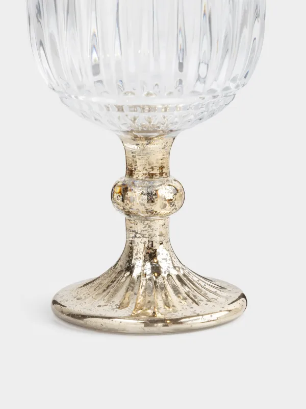 Шарап бокалы, 350 мл, шыны Р, Алтын аяқ, Patina, image-2