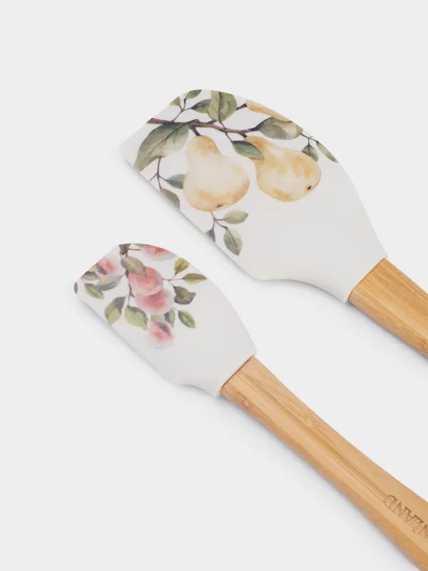 Қалақша, 2 дана, силикон/ағаш, сүт түстес, Алмұрттар және шабдалылар, Fruit garden, image-3