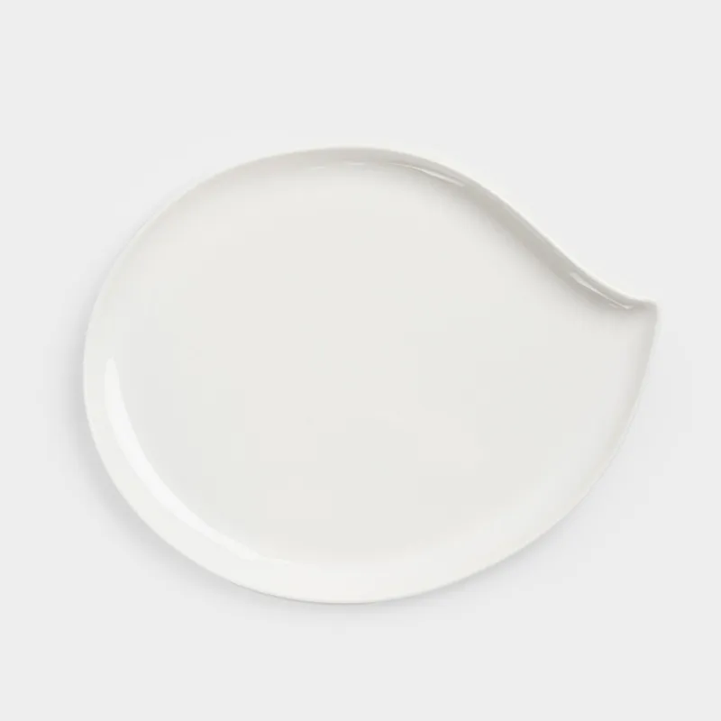 Түскі ас тәрелкесі, 27х21 см, фарфор P, ақ, Гүл жапырақшасы, Blomblad