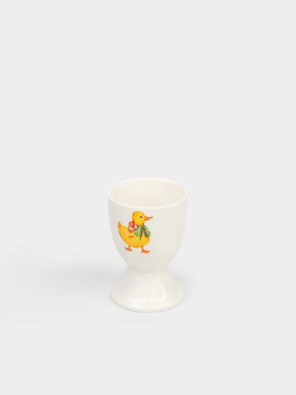 Подставка для яйца, детская, 7 см, фарфор N, белая, Утенок, Easter Kids, image-1