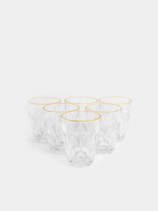 Стакан, 270 мл, 6 шт, с золотистым кантом, Rhomb gold, image-2
