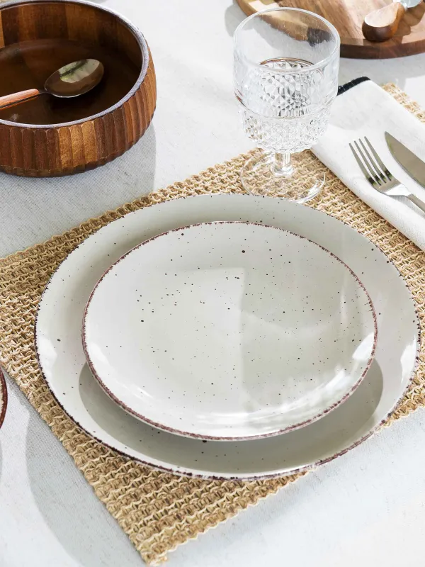 Асхана табақшасы, 21 см, 2 дана, керамика, бежевый, дақтары бар, Speckled, image-6