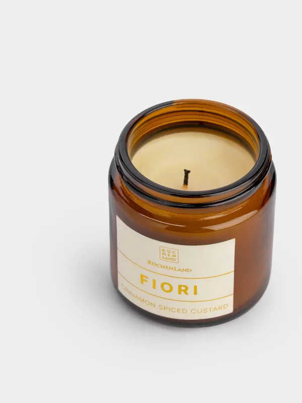 Хош иісті шам, 6 см, шам ұстағышта, қақпағы бар, Cinnamon Spiced Custard, Fiori, image-2