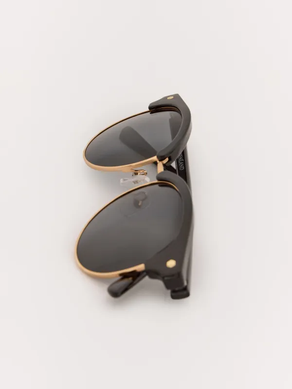 Күннен қорғайтын көзілдірік, көзілдірікке арналған қораппен, металл/пластик, дөңгелек, қара, Панто, Eyewear, image-2