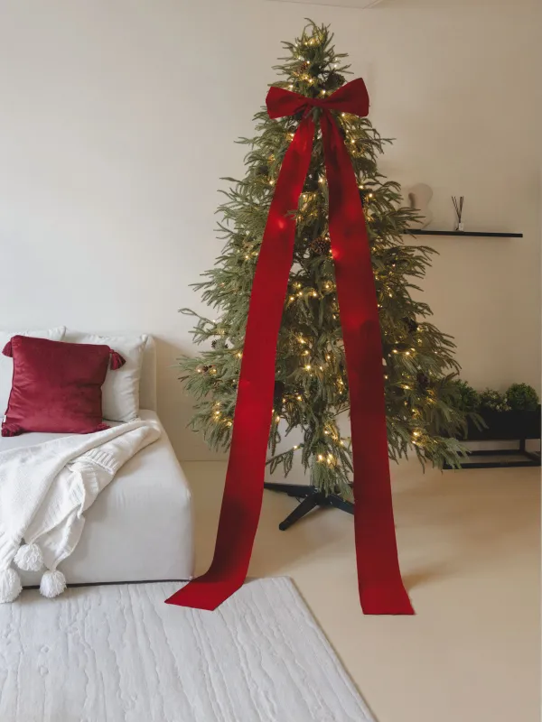 Сәндік әшекей, 45х270 см, қыстырғышта, полиэстер, қызыл, Бантик, Bow velvet, image-5