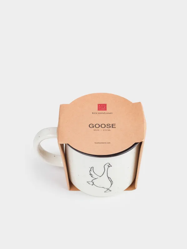 Саптыаяқ, 360 мл, фарфор N, сүт түстес, дақты, Қаз, Goose, image-3