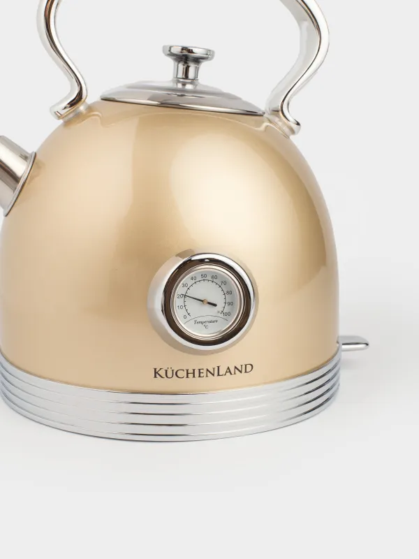 Шайнек, электрлік, 1,7 л, 1850-2200 Вт, болат/пластик, алтын, Vintage kitchen, image-2