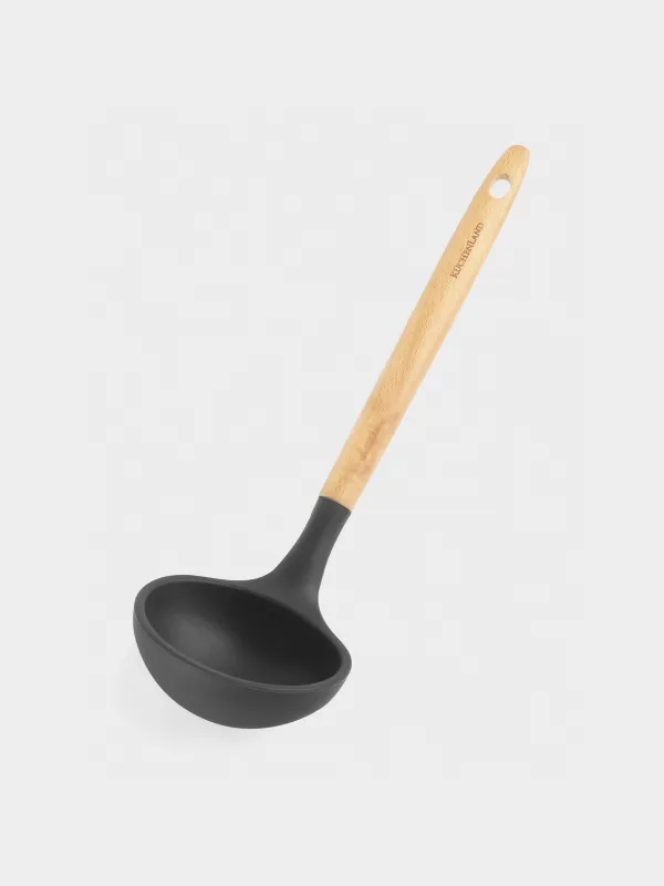 Шөміш, 30 см, силикон/ағаш, сұр, Weekend, image-1