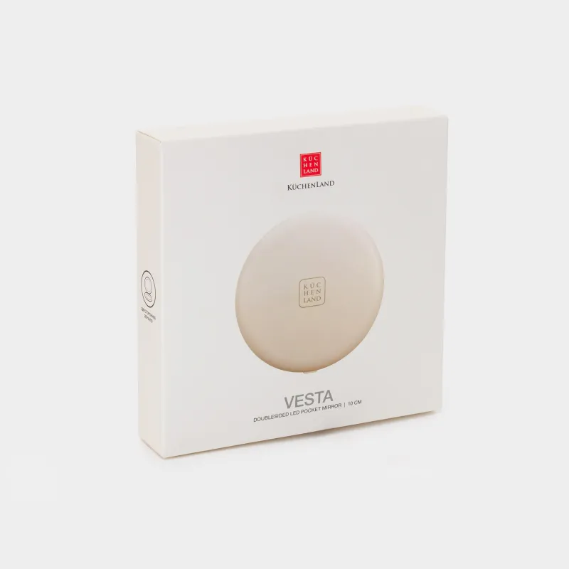 Зеркало карманное, двустороннее, с подсветкой, Vesta, image-6