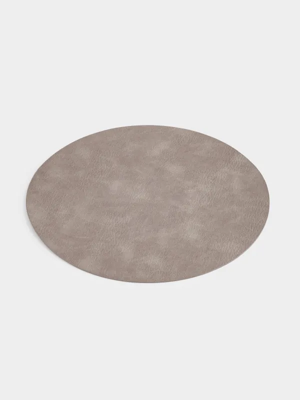 Салфетка под приборы, 33 см, ПВХ, круглая, серо-коричневая, Rock, image-1