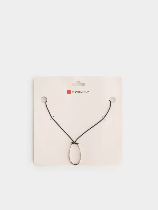 Цепочка-шнурок, 1 м, с подвеской, нейлон/металл, серебристая, Jewelry, image-3