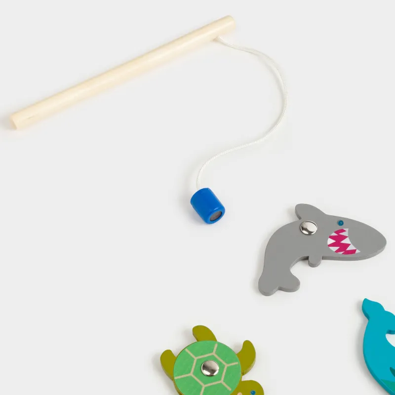 Ойын жиынтығы, 13 зат, ағаш/магнит, Магнитті балық аулау, Game, image-5