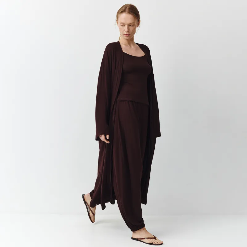 Әйелдер шалбары, үйге арналған, өлшемі L, кең, бамбук/эластан К, қоңыр, Elodie