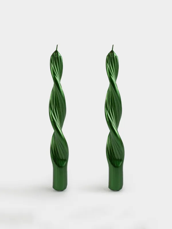 Шам, 2 дана, 20 см, жіңішке, жасыл, Шиыршық, Spiral shape, image-0