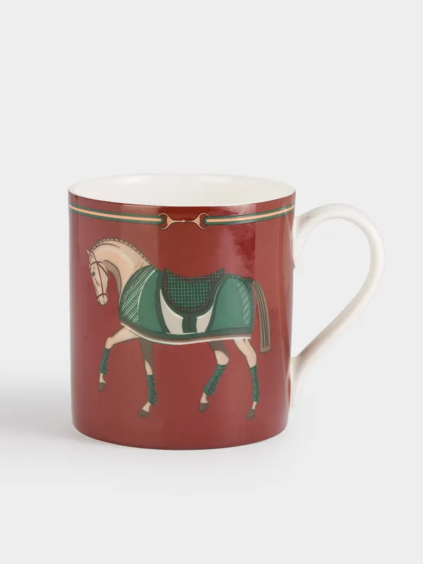 Саптыаяқ, 380 мл, фарфор F, қызыл, Жылқы, Warhorse, image-0