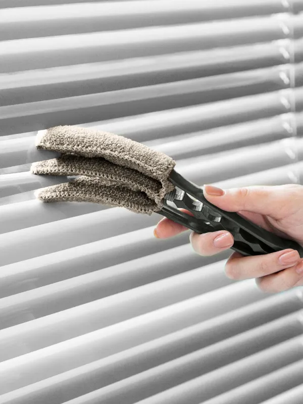 Жалюзи мен радиатор батареяларын тазалауға арналған щетка, 21х6 см, микрофибра/пластик, сұр, Clean, image-6