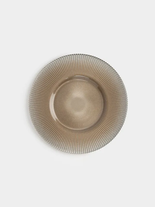 Түскі ас тәрелкесі, 28 см, шыны Р, алтын түстес, Ribby color, image-0