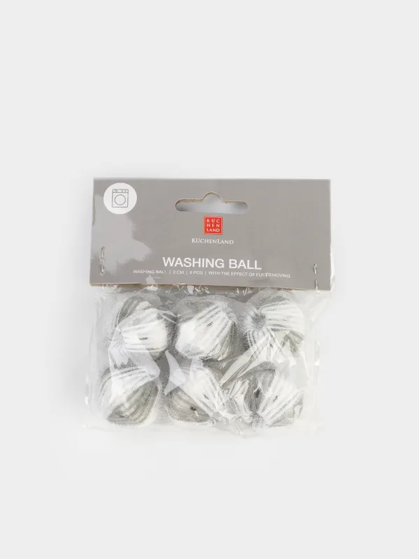 Шарик для стирки, 3 см, 6 шт, с эффектом сбора шерсти, нейлон, серый, Washing ball, image-4