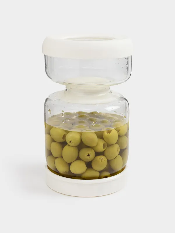 Банка для маринованных продуктов, 300/600 мл, двойная стекло/силикон, бежевая, Laneri, image-7