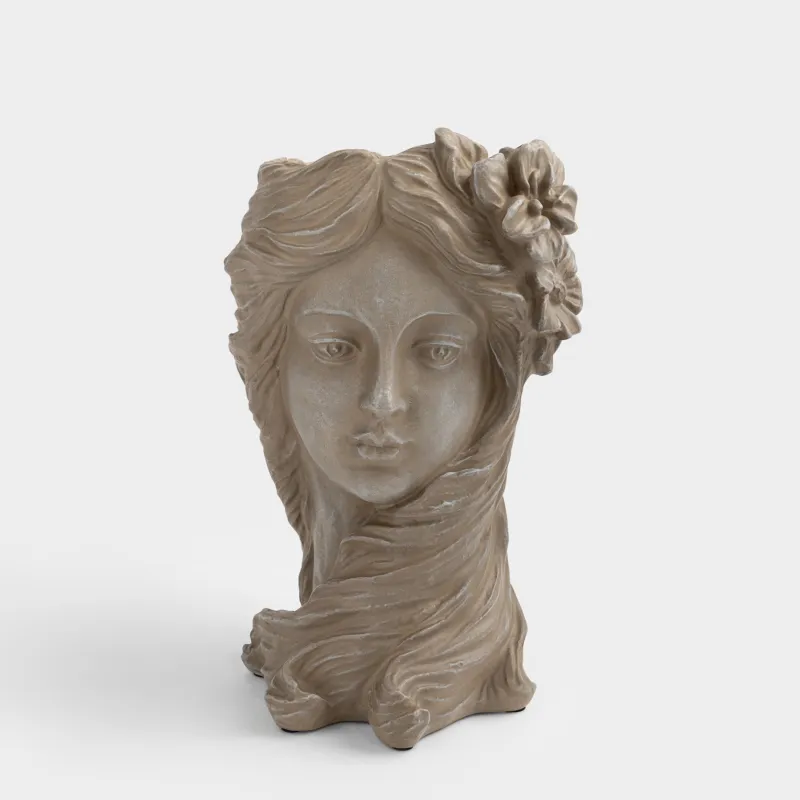 Сәндік ваза, 30 см, полирезин, сүт түстес және сарғылт-қоңыр, Қыз, Girls