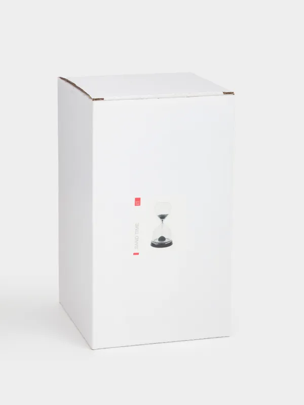 Құм сағат, 17 см, 1 минут, магнитті, тұғырда, шыны/ағаш, сұр, Sand time, image-2