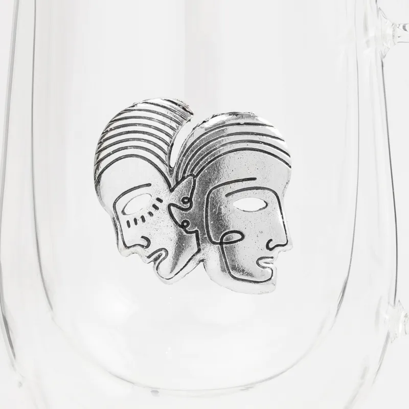 Саптыаяқ, 350 мл, металлдан жасалған шыны, күміс, Егіздер, Air zodiac, image-4