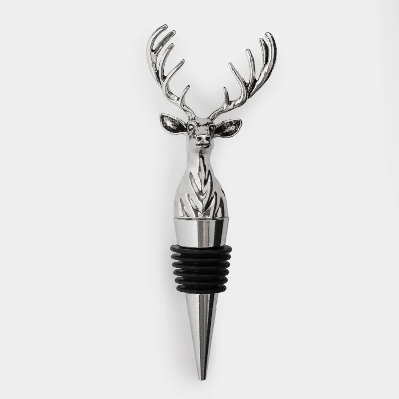 Шарап бөтелкесінің тығыны, 12 см, металл, күміс, Бұғы, Arctic deer