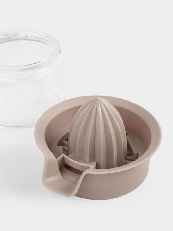 Соковыжималка для цитрусовых, 450 мл, с контейнером, пластик/стекло, серо-бежевая, Country, image-3