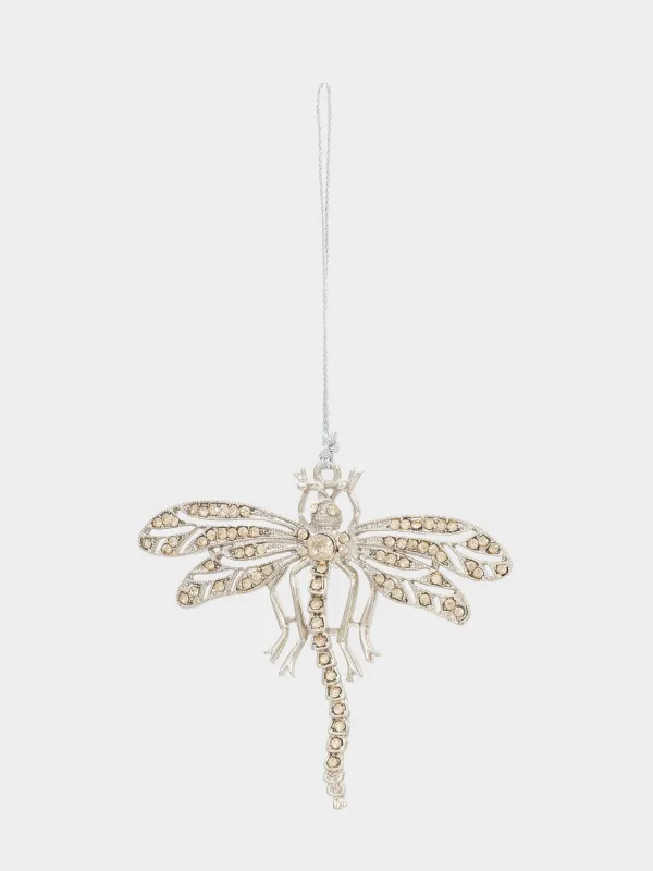 Шырша ойыншығы, 10 см, моншақ/страздар/металл, шампан, инелік, Beads figure, image-1