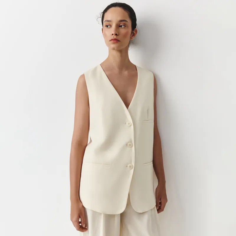 Әйелдер кеудешесі, өлшемі M, бірөңірлі, тенсель/зығыр/мақта ОК, сүт түстес, Louise