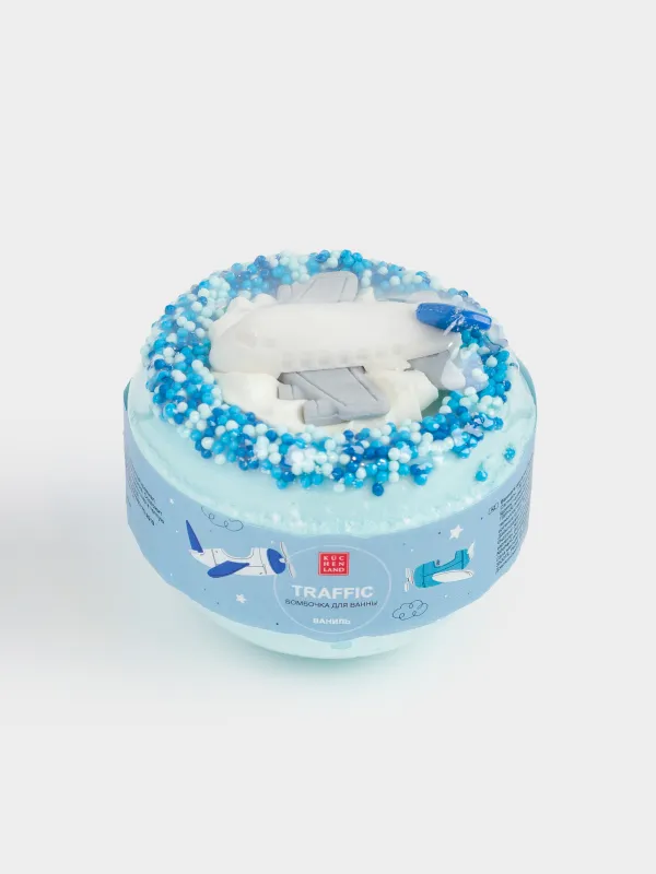 Ваннаға арналған бомба, 130 гр, ойыншықпен, көк, Ваниль, Ұшақ, Traffic, image-3