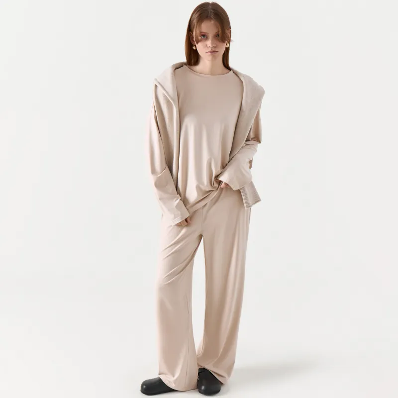 Әйелдер шалбары, үйге арналған, өлшемі L, полиэстер/эластан, құм, Vitalina