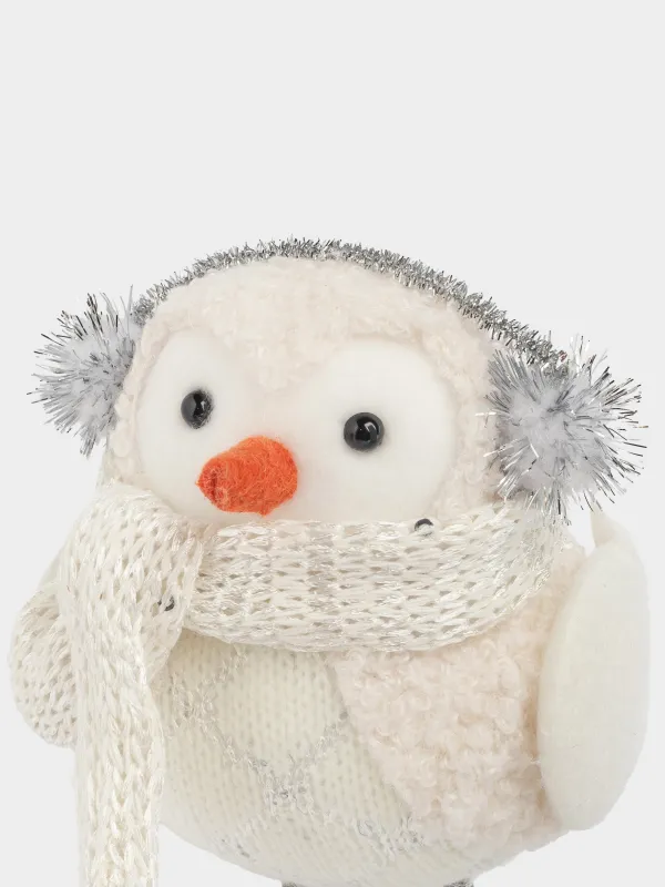 Сәндік бұйым, 16 см, пенопласт/полиэстер, ақ және күміс, Құлаққап тапқан құс, Birds, image-4