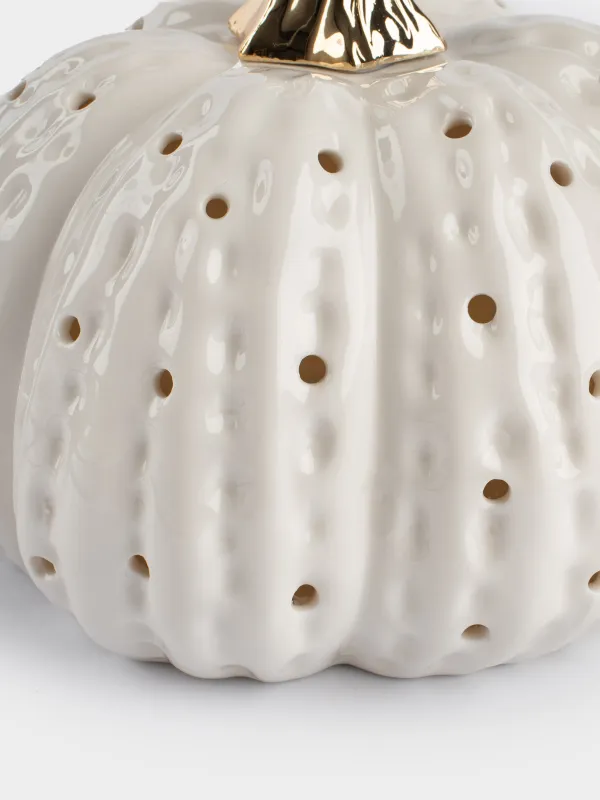 Сәндік шам, см, фарфор P, ақ, Асқабақ, Golden glow, image-3