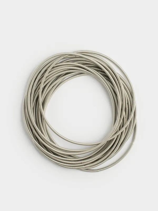 Білезіктер жинағы, 8 см, 12 дана, металл, күміс, сақиналар, зергерлік бұйымдар, image-0