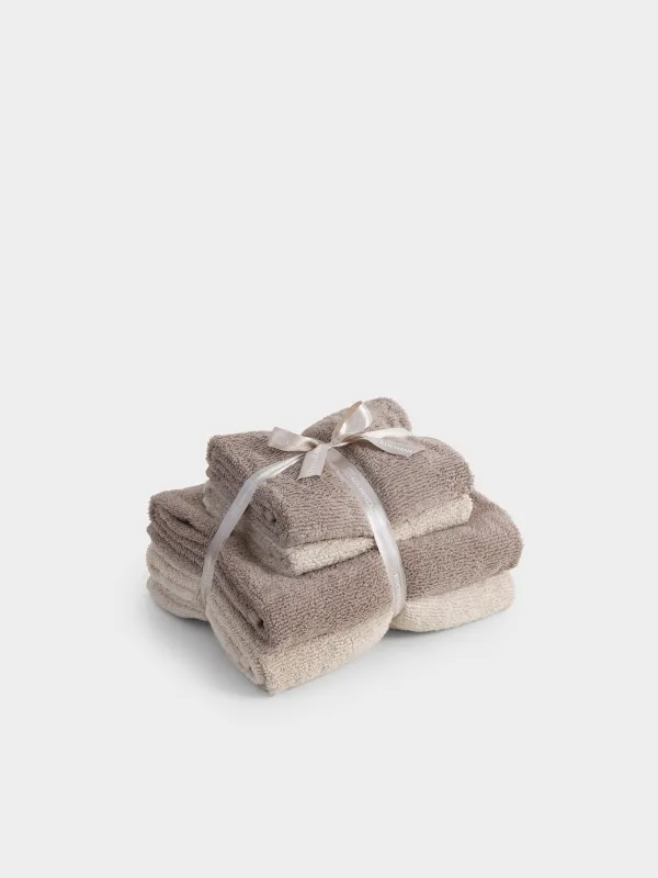 Комплект полотенец, 50х90/70х140 см, 4 шт, хлопок, коричневый/бежевый, Terry cotton, image-6