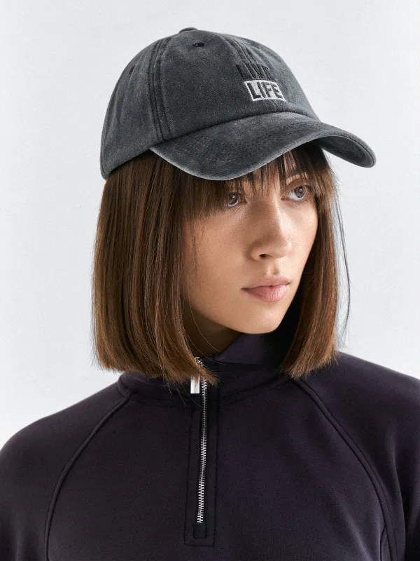 Бейсбол қалпақшасы, 57 см, бірыңғай өлшем, мақта, қара, Live life, Shore, image-4