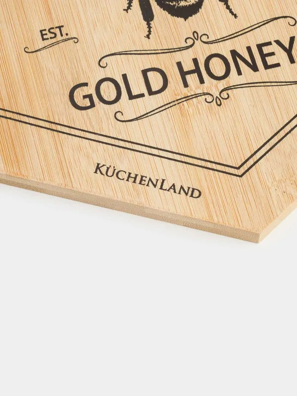 Кесу тақтасы, 25х22 см, бамбук, алтыбұрышты, Ара, Honey, image-5