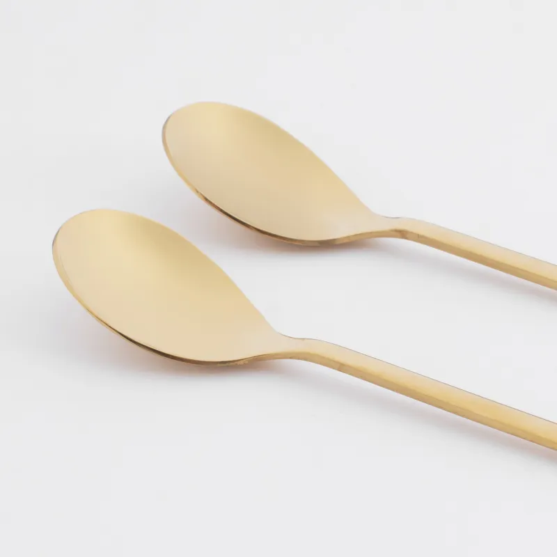 Ложка десертная, 14 см, 2 шт, сталь, золотистая, Цветок, Bloome, image-1