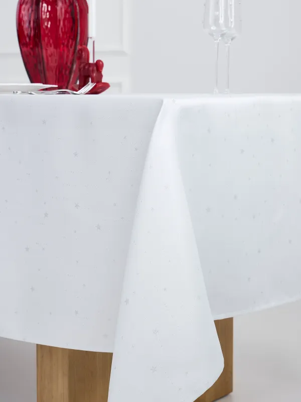 Дастархан, 170х250 см, жаккард, полиэстер, ашық сұр, Күміс жұлдыздар, Starlight, image-4