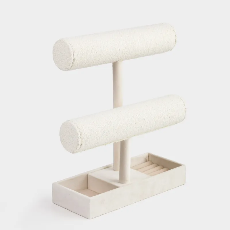 Сағаттар мен зергерлік бұйымдарға арналған ұстағыш, 24х28 см, букле/металл, сүт түстес, Boucle, image-1