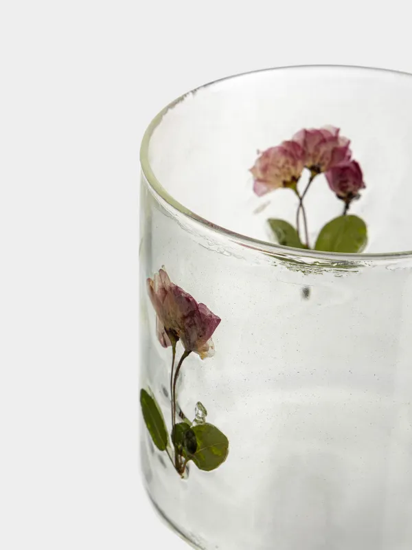 Сусымалы өнімдерге арналған құты, 500 мл, шыны Б, ішінде кептірілген гүлдері бар, Clear dried, image-3