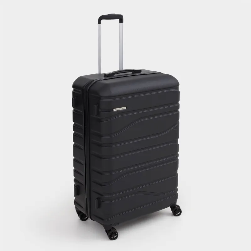 Чемодан L, 52х29х77 см, 4,2 кг, құлпы бар, пластик, қара, Travel comfort