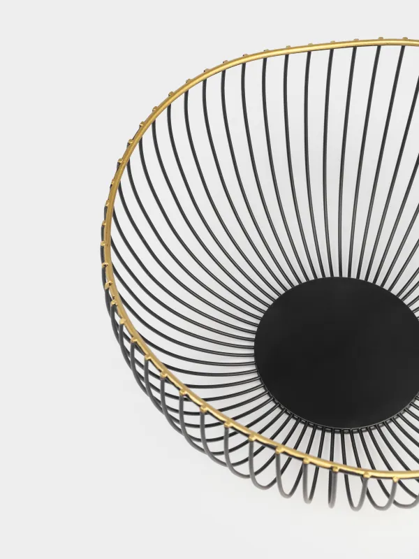 Жеміс себеті, 26 см, металл, қара, толқынды жиек, Twist B, image-1