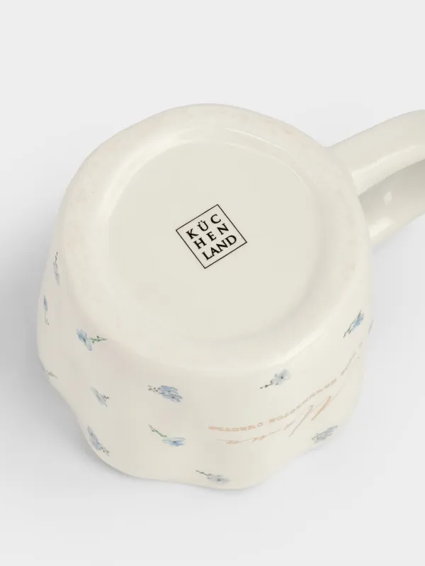 Кружка, 420 мл, керамика D, молочная, Мама и цветы, Crumple flower, image-3