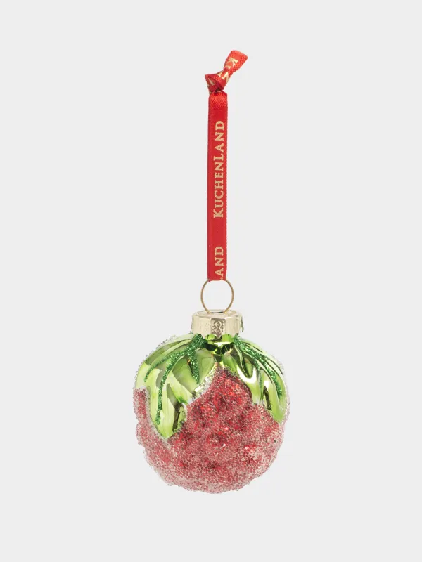 Игрушка елочная, 5 см, стекло, красная, Малина, Fruits, image-1